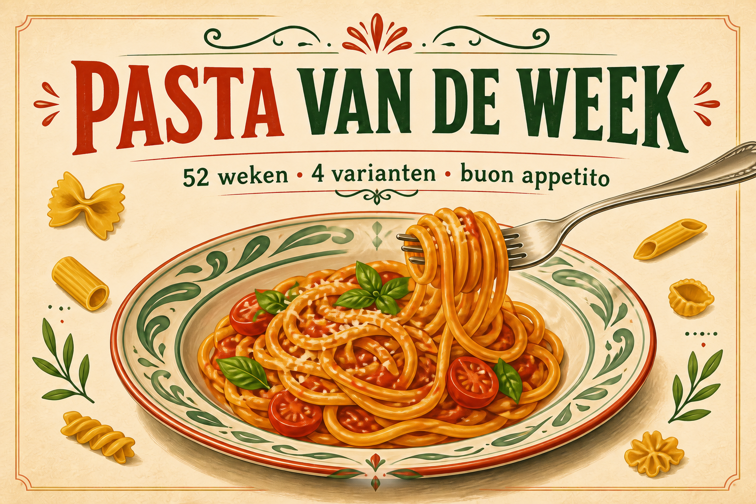Italiaans merkbeeld bij het recept Tagliatelle met pompoen, salie en pancetta.